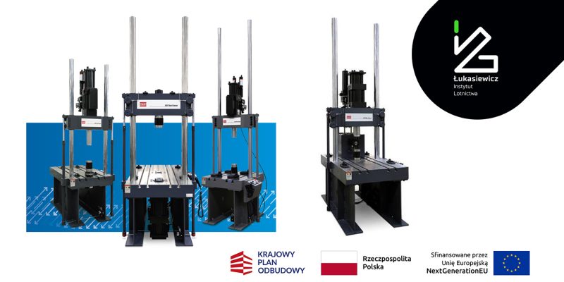 Maszyna wytrzymałościowa z siłownikiem górnym i dolnym stołem roboczym