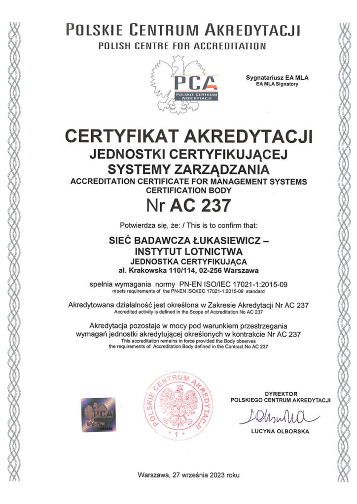 Akredytacja AC 237
