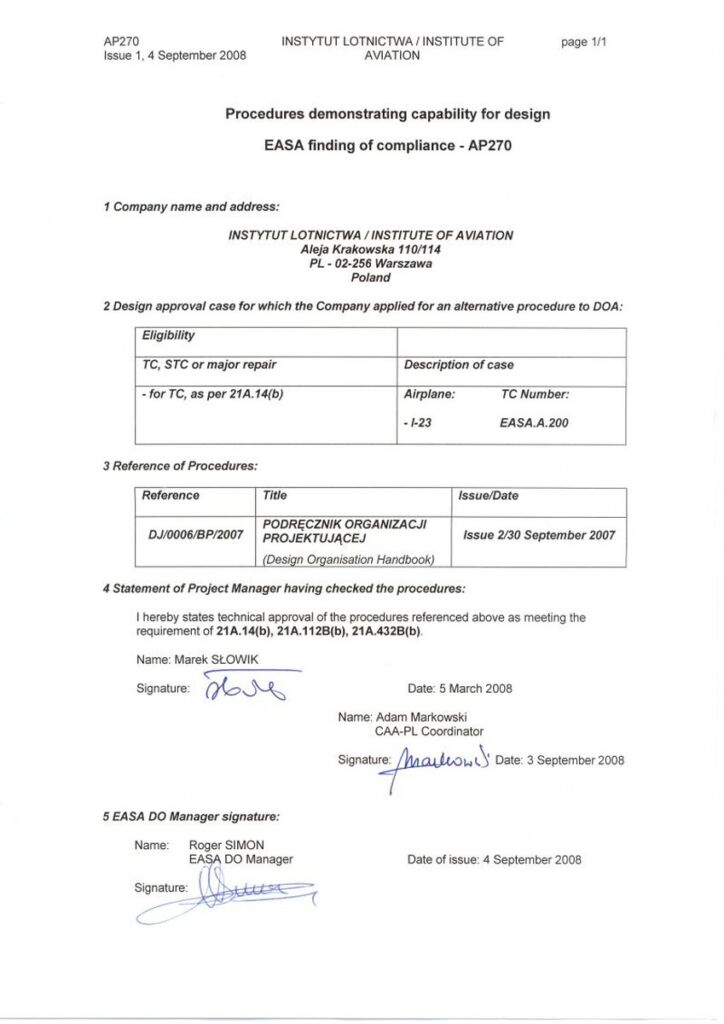 Zatwierdzenie Organizacji Projektującej wg Procedury Alternatywnej (ADOA)
